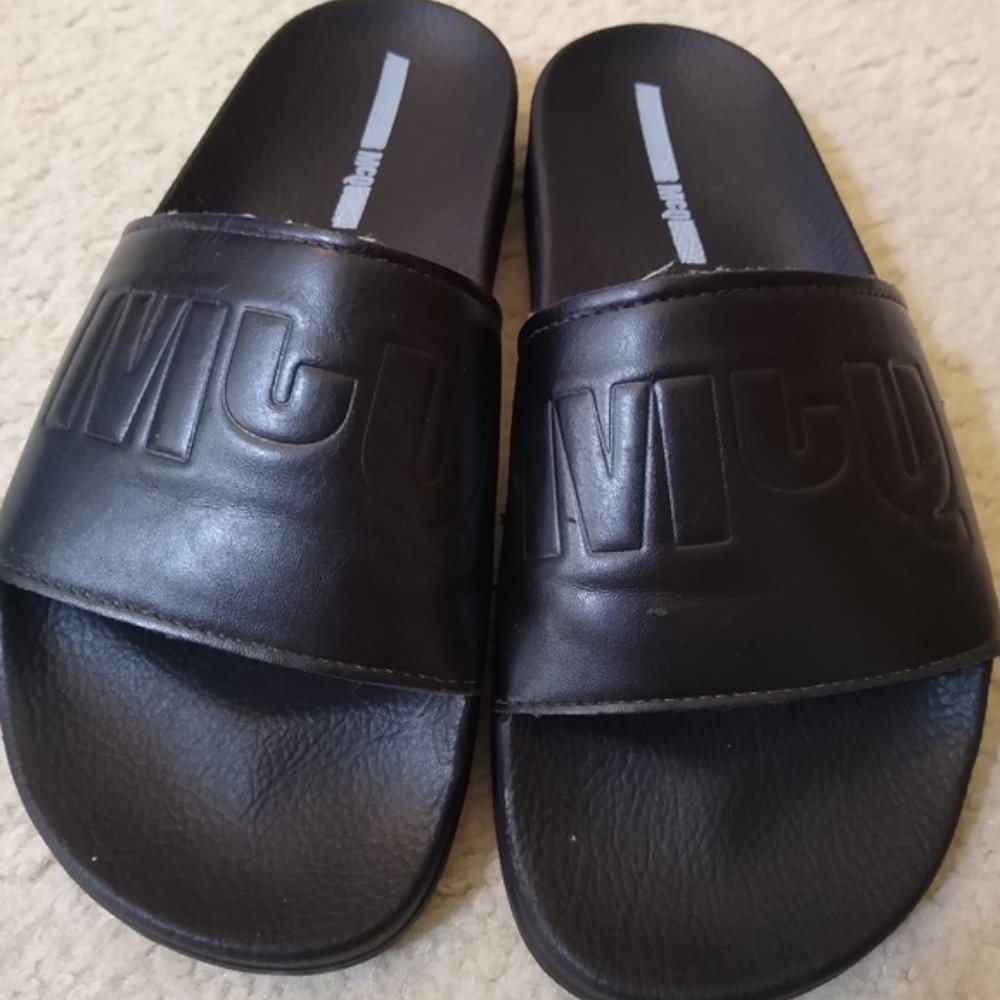 Authentic Alexander McQueen McQ black slides, size 39 (women's size 8.5)